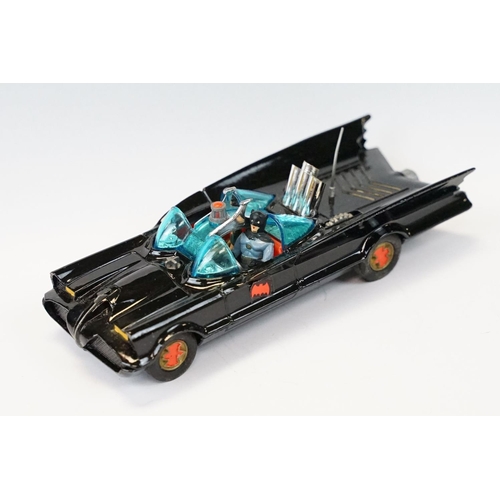 1529 - Boxed Corgi 267 Batmobile diecast model with Batman & Robin figures, with secret instructions bad, i... 