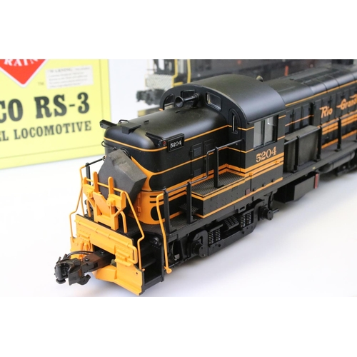 166 - Boxed #1 Gauge 1:29 Aristo Craft Trains ART22205C Alco RS 3 Diesel Locomotive D&RGW / Rio Grande