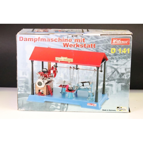 183 - Boxed Wilesco Steam Engine with work station ' Dampfmaschine mit Werkstatt D 141'. Part of station s... 