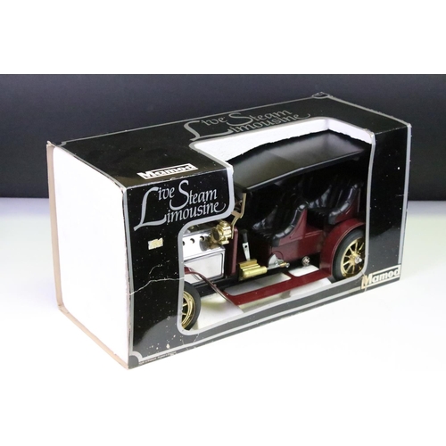 187 - Steam Engine - Mamod Live Steam Limousine boxed in a red colourway. Box missing clear plastic cover,... 