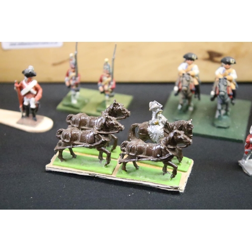 305 - Collection of contemporary painted & part-painted metal soldier figures of the Napoleonic era, featu... 