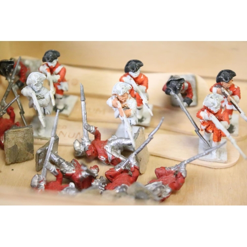 305 - Collection of contemporary painted & part-painted metal soldier figures of the Napoleonic era, featu... 