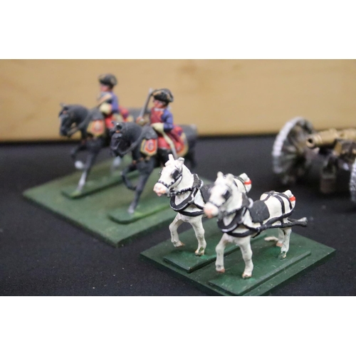 305 - Collection of contemporary painted & part-painted metal soldier figures of the Napoleonic era, featu... 