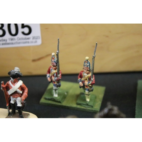 305 - Collection of contemporary painted & part-painted metal soldier figures of the Napoleonic era, featu... 