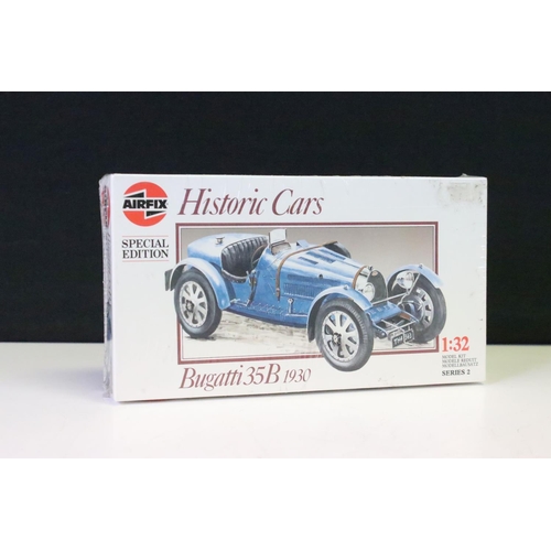 332 - Seven boxed plastic model kits to include 4 x Airfix (sealed 02451 1/32 Bugatti35B 1930, 02452 1/32 ... 