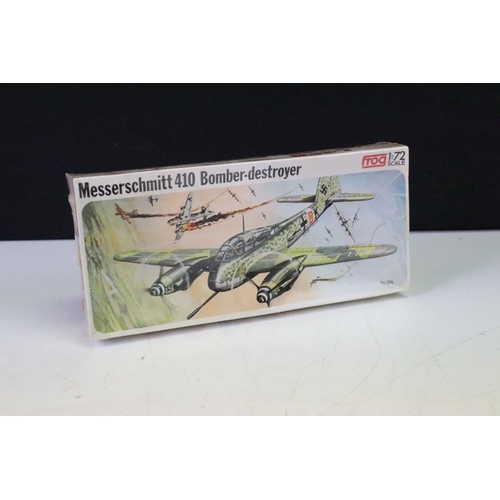 336 - Nine boxed & carded unbuilt & complete 1/72 plastic model kits to include 3 x Matchbox (PK402, PK401... 