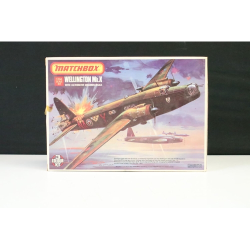 336 - Nine boxed & carded unbuilt & complete 1/72 plastic model kits to include 3 x Matchbox (PK402, PK401... 