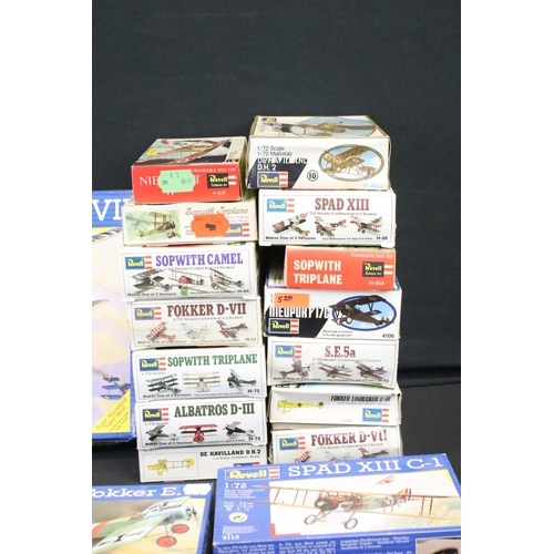 339 - 31 Boxed & unbuilt Revell plastic model plane kits, mostly 1/72 scale, to include H-75 Sopwith Tripl... 