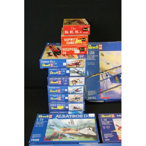 339 - 31 Boxed & unbuilt Revell plastic model plane kits, mostly 1/72 scale, to include H-75 Sopwith Tripl... 