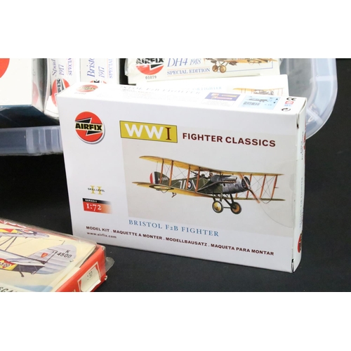 340 - 29 Boxed & unbuilt Airfix plastic models kits, mostly 1:72 scale military aircraft, to include 09253... 