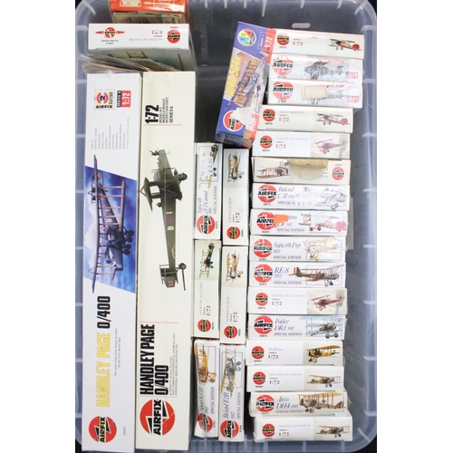 340 - 29 Boxed & unbuilt Airfix plastic models kits, mostly 1:72 scale military aircraft, to include 09253... 