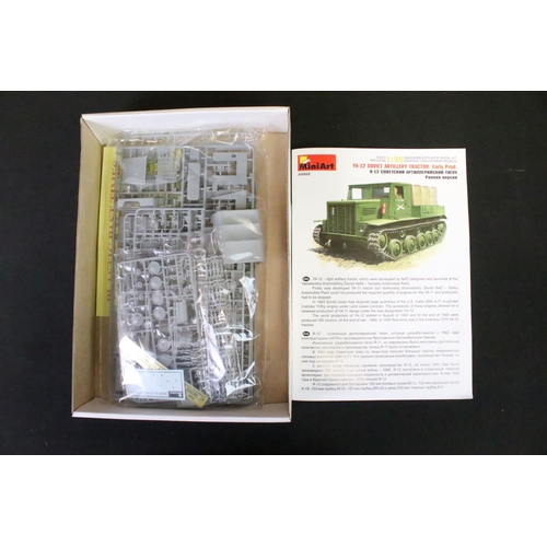 341 - Four boxed 1/35 military plastic model kits to include 3 x Trumpeter (01573 Russian Voroshilovets Tr... 