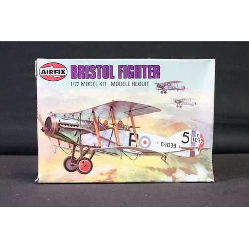 342 - 12 Boxed & unbuilt Airfix plastic model kits, mostly aircraft kits, to include A05101 BAe Sea Harrie... 