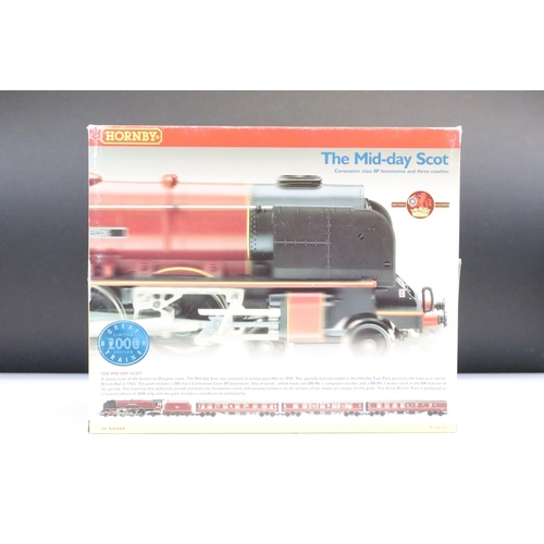 52 - Boxed ltd edn Hornby OO gauge R2078 The Mid-day Scot Train Pack complete with Coronation Class 8P lo... 