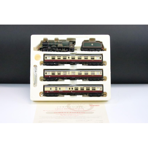 54 - Boxed led end Hornby OO gauge R2090 Torbay Express Train Pack complete with Castle Class locomotive,... 