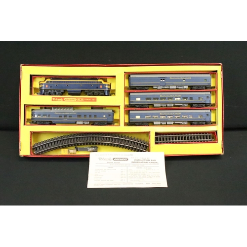 80 - Boxed Triang RS34 Transcontinental Passenger electric train set complete with locomotive, rolling st... 