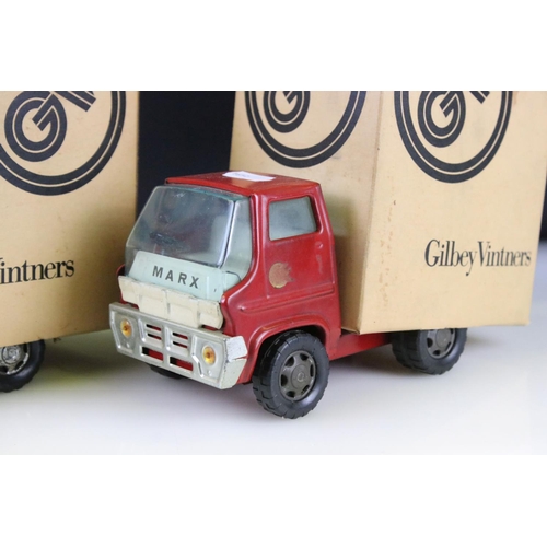 1188 - Five diecast and metal models to include 2 x Marx Gilbey Vintners trucks, boxed Matchbox Models of Y... 