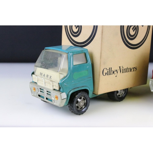 1188 - Five diecast and metal models to include 2 x Marx Gilbey Vintners trucks, boxed Matchbox Models of Y... 