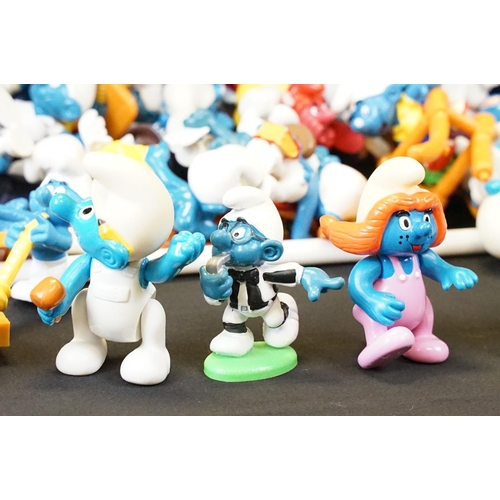 1618 - Smurfs - Collection of approximately 55 mostly 90s Smurfs figures and accessories to include 2 x Smu... 