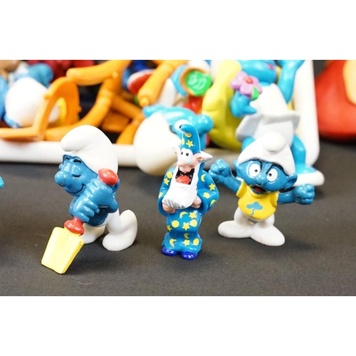 1618 - Smurfs - Collection of approximately 55 mostly 90s Smurfs figures and accessories to include 2 x Smu... 