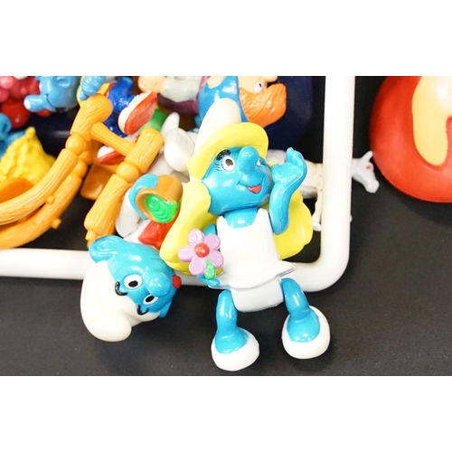 1618 - Smurfs - Collection of approximately 55 mostly 90s Smurfs figures and accessories to include 2 x Smu... 