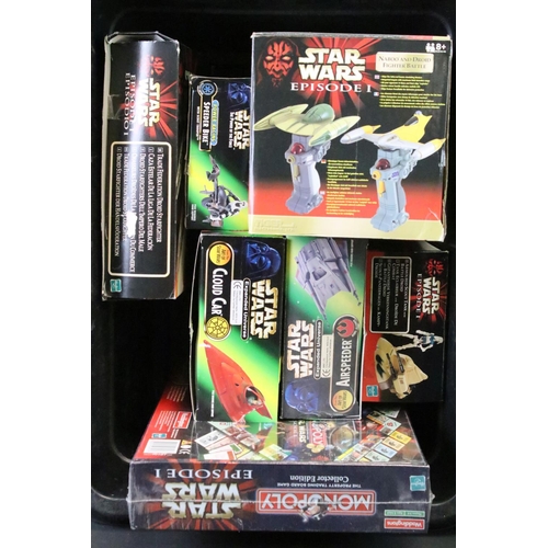 375 - Star Wars - Nine boxed Hasbro Star Wars vehicles to include 3 x Kenner / The Kenner Collection (Clou... 