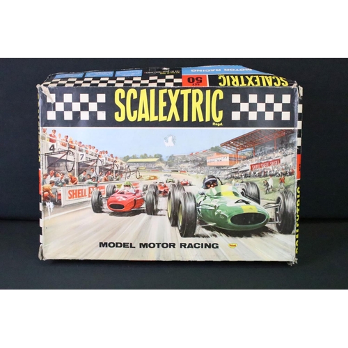 382 - Four boxed slot car sets to include 2 x Scalextric Model Motor Racing (set GP33 & set 50 - contents ... 