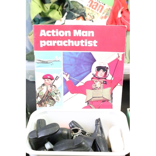 383 - Action Man - Collection of original Palitoy Action Man to include 2 x figures, clothing, boots, weap... 