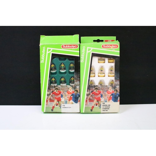 398 - Subbuteo - Five boxed LW teams to include Brazil, England, Norwich City, Arsenal 2nd, Arsenal and Po... 