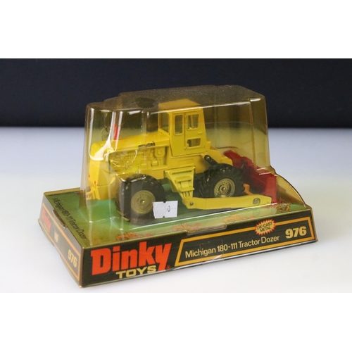 1300 - Five boxed Dinky diecast models to include 976 Michigan 180-111 Tractor Dozer, 439 Ford D800 Snowplo... 