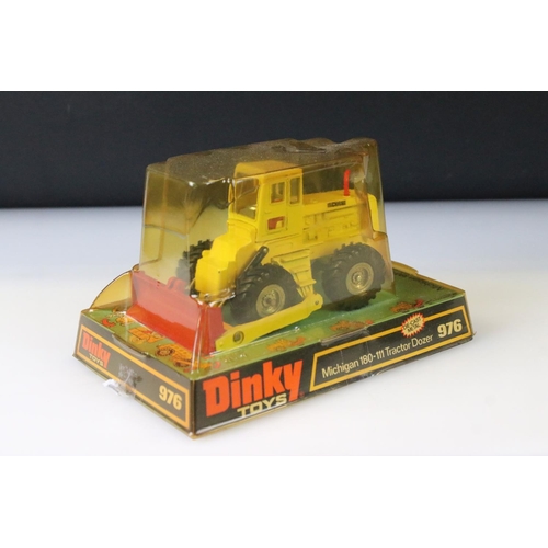 1300 - Five boxed Dinky diecast models to include 976 Michigan 180-111 Tractor Dozer, 439 Ford D800 Snowplo... 