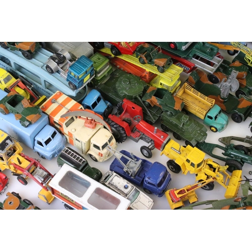 1301 - Large collection of play worn mid 20th C diecast models to include Dinky, Matchbox and Corgi etc  fe... 