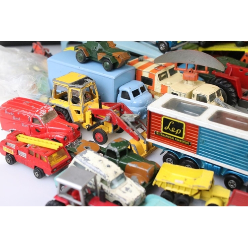 1301 - Large collection of play worn mid 20th C diecast models to include Dinky, Matchbox and Corgi etc  fe... 