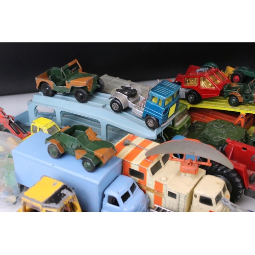 1301 - Large collection of play worn mid 20th C diecast models to include Dinky, Matchbox and Corgi etc  fe... 