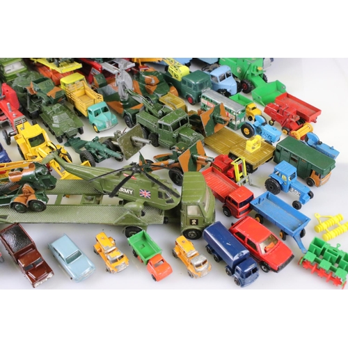 1301 - Large collection of play worn mid 20th C diecast models to include Dinky, Matchbox and Corgi etc  fe... 