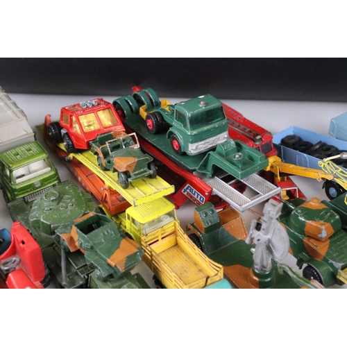 1301 - Large collection of play worn mid 20th C diecast models to include Dinky, Matchbox and Corgi etc  fe... 