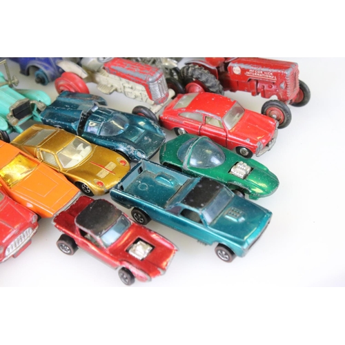 1302 - Quantity of mid 20th C play worn diecast models to include Corgi, Dinky, Matchbox featuring military... 