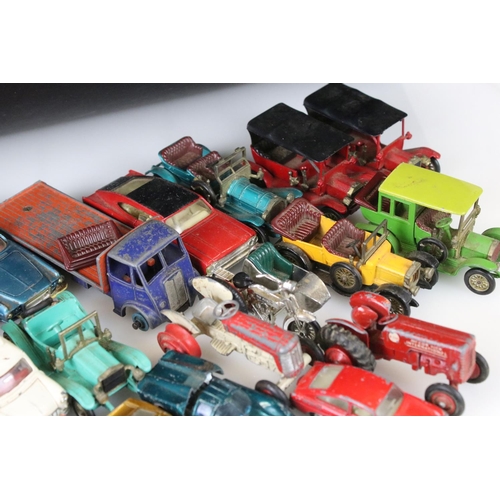 1302 - Quantity of mid 20th C play worn diecast models to include Corgi, Dinky, Matchbox featuring military... 