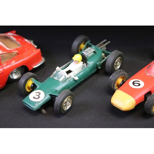 425 - Collection of boxed and unboxed Scalextric buildings, cars, track and accessories to include A/228 R... 