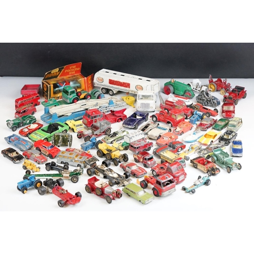 1305 - Quantity of play worn mid 20th C diecast models to include Dinky, Corgi and Matchbox featuring Dinky... 