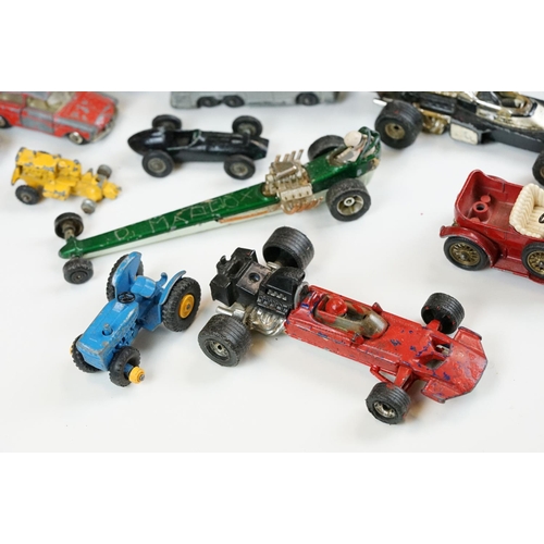 1305 - Quantity of play worn mid 20th C diecast models to include Dinky, Corgi and Matchbox featuring Dinky... 