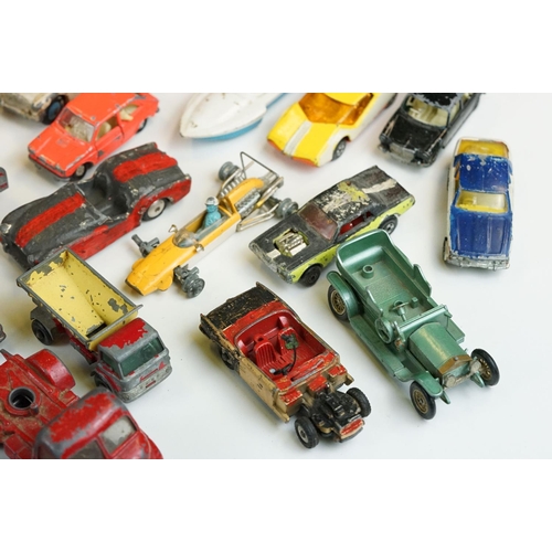 1305 - Quantity of play worn mid 20th C diecast models to include Dinky, Corgi and Matchbox featuring Dinky... 