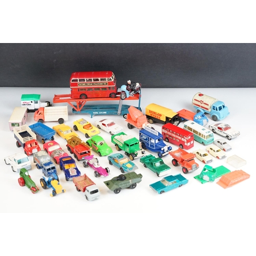 1306 - Group of play worn diecast, plastic & tin plate models to include Matchbox, Lledo, Corgi etc