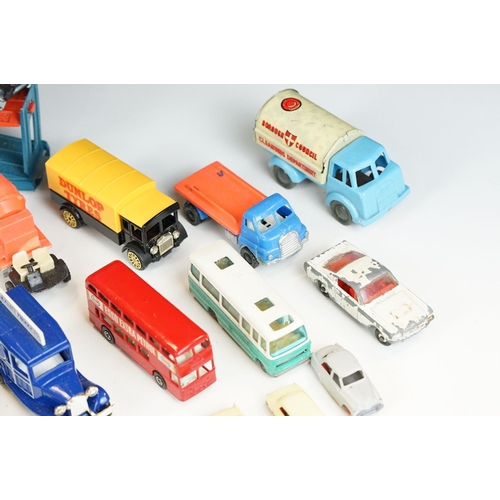 1306 - Group of play worn diecast, plastic & tin plate models to include Matchbox, Lledo, Corgi etc