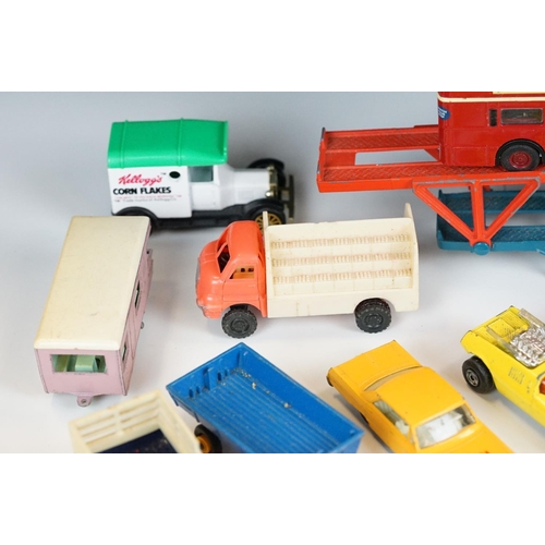 1306 - Group of play worn diecast, plastic & tin plate models to include Matchbox, Lledo, Corgi etc