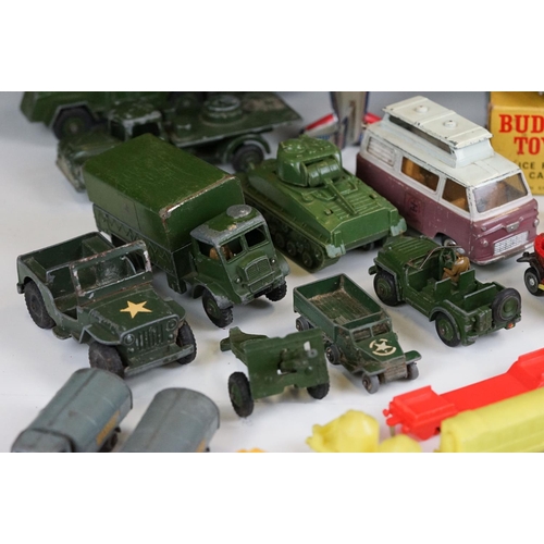 1307 - Quantity of mid 20th C play worn diecast, tin plate & plastic models to include Dinky, Benbros, Budg... 