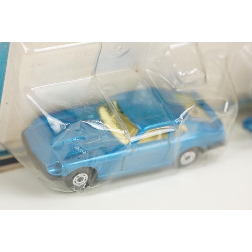 1308 - Carded Matchbox 900 TP-21 Datsun 280ZX with trailer (metallic blue) and 2 x yellow bikes, unopened, ... 