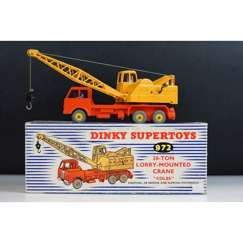 1310 - Boxed Dinky Supertoys 972 20 Ton Lorry Mounted Coles Crane (paint chips but vg overall) plus 3 x pla... 