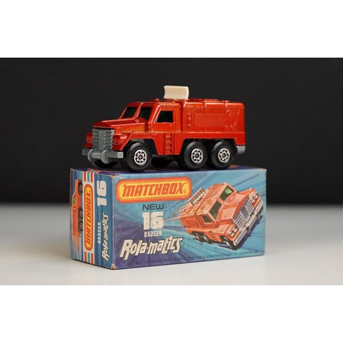 1311 - Two boxed Matchbox 75 Series diecast models to include 16 Rolamatics Badger in sunburnt orange and 4... 