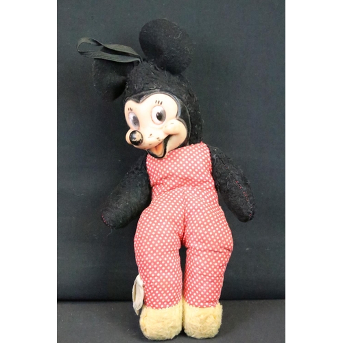 199 - Three vintage Mickey / Minnie Mouse soft toys to include a Semco example, tallest approx 28cm